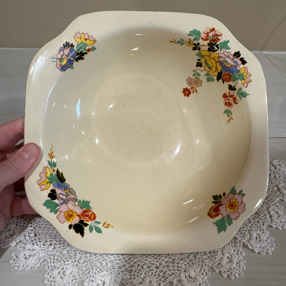 Antique Porcelain Floral Victorian Shabby Cottage Chic Wide-Rimmed Bowl